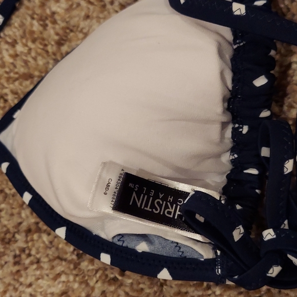 Christin Michaels navy and white polka dot bikini - Picture 3 of 5